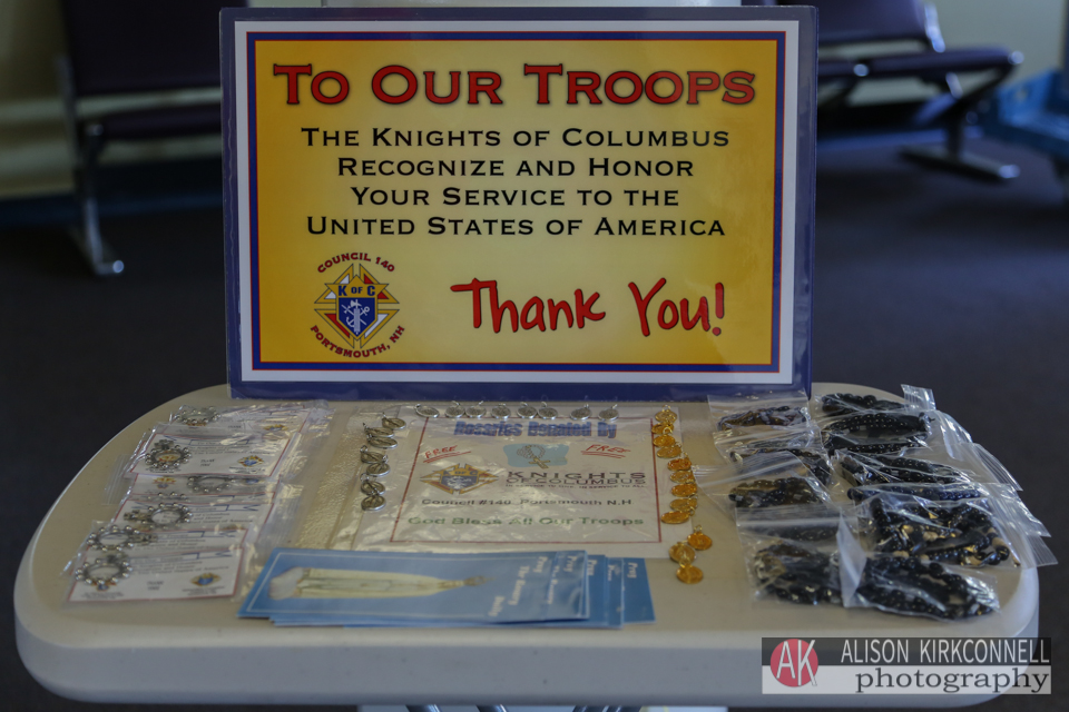 The Knights of Columbus' donate to the troops and Pease Greeters. Other major donors include Coca-Cola, Dunkin Donuts and Friendly's Ice Cream. 